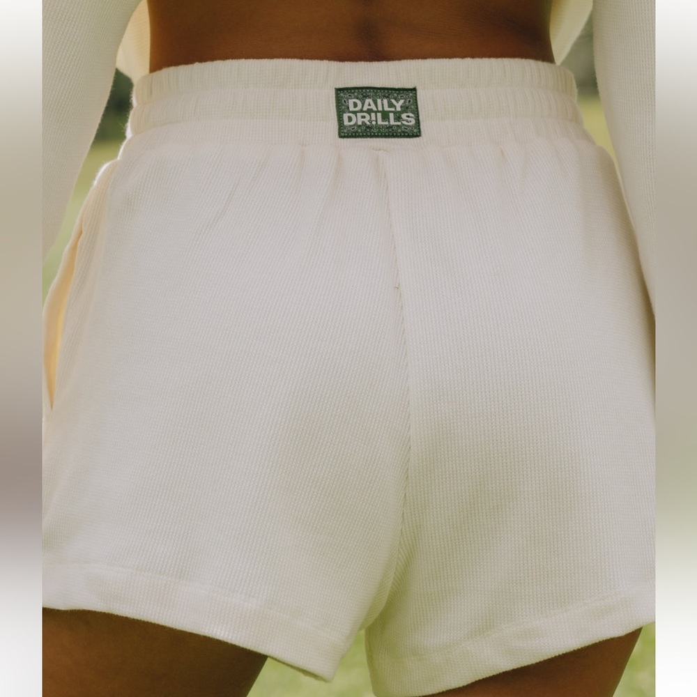 Daily Drills Thermal Resort Shorts Cream with Bandana Patch XS/S NWT